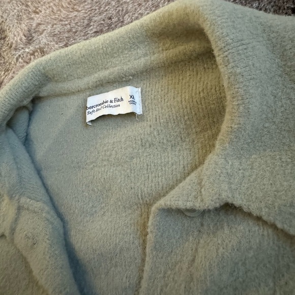 abercrombie sage green super soft polo sweater quarter button up - Picture 6 of 12